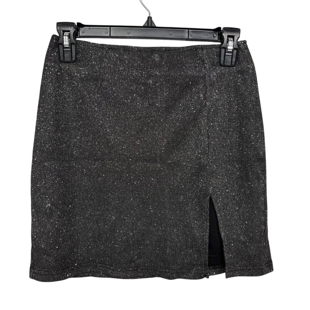 Mable Black Glitter Mini Skirt